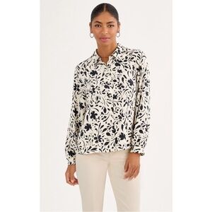 CAbi Black and White Floral Blazer